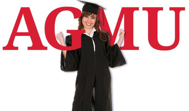 student with graduation dress 